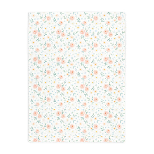 Woodland Friends Floral Country Chic Plush Fleece Blanket