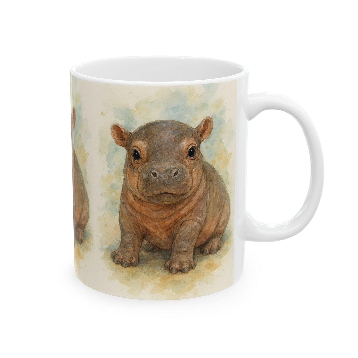 Baby Hippo Accent Coffee Mug, Animal Lover Gift, Unique Ceramic Mug, Coffee Cup for Birthdays, Home Decor, Cute Gifts