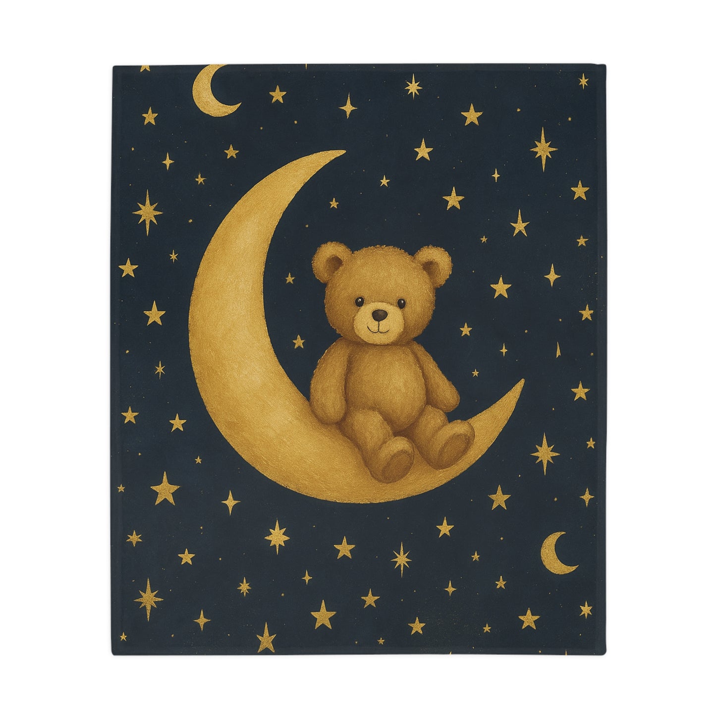 Manta de felpa aterciopelada "A la Luna" — Sueños celestiales-Manta para bebé de noche estrellada y acogedora