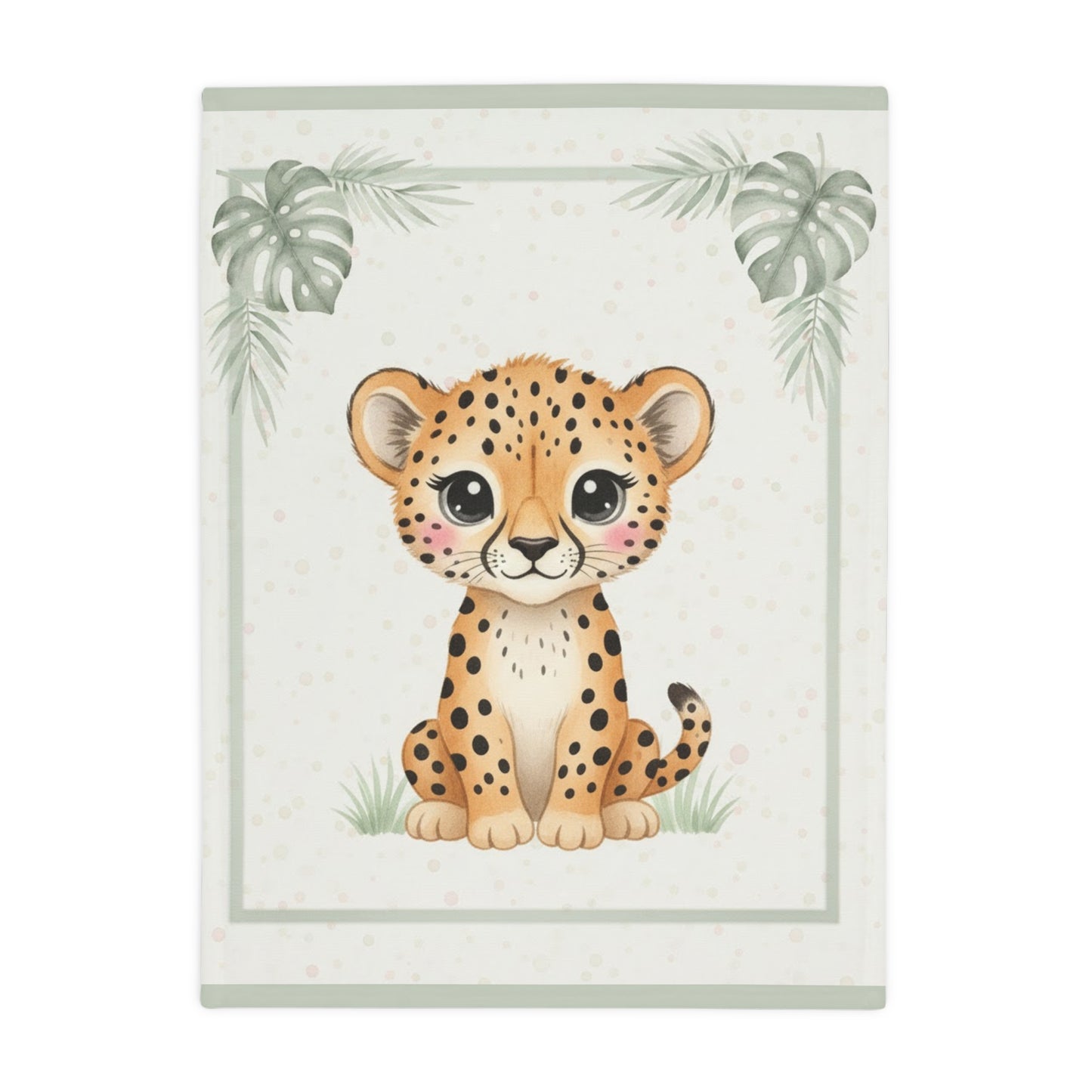 Baby Cheetah- Baby Safari Plush Blanket -Coordinates with Baby Safari nursery items Baby
