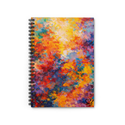 Spiral Notebook — Colorful Abstract Floral Art Ruled Journal