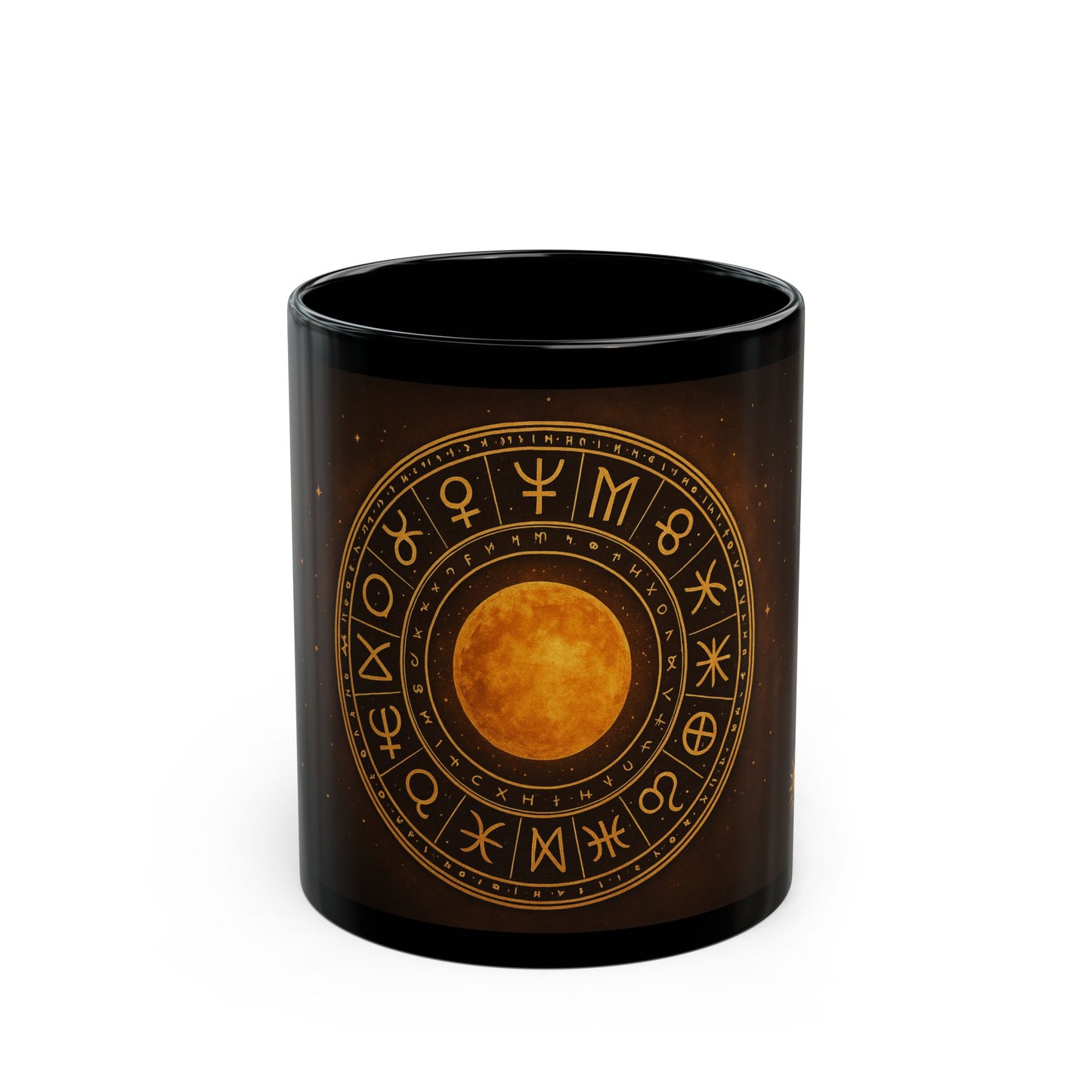 Eclipse solarTaza negra — Taza de café con símbolos del zodiaco (11 oz y 15 oz)