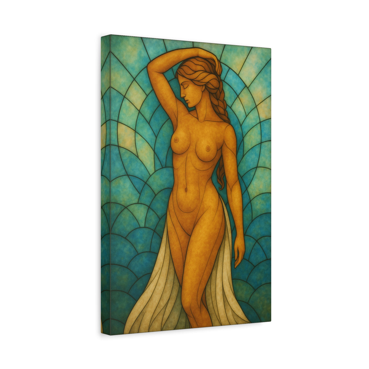 Etherial Stained Glass series -Stretched Canvas Art – Vibrant Figurative Design for Home Décor