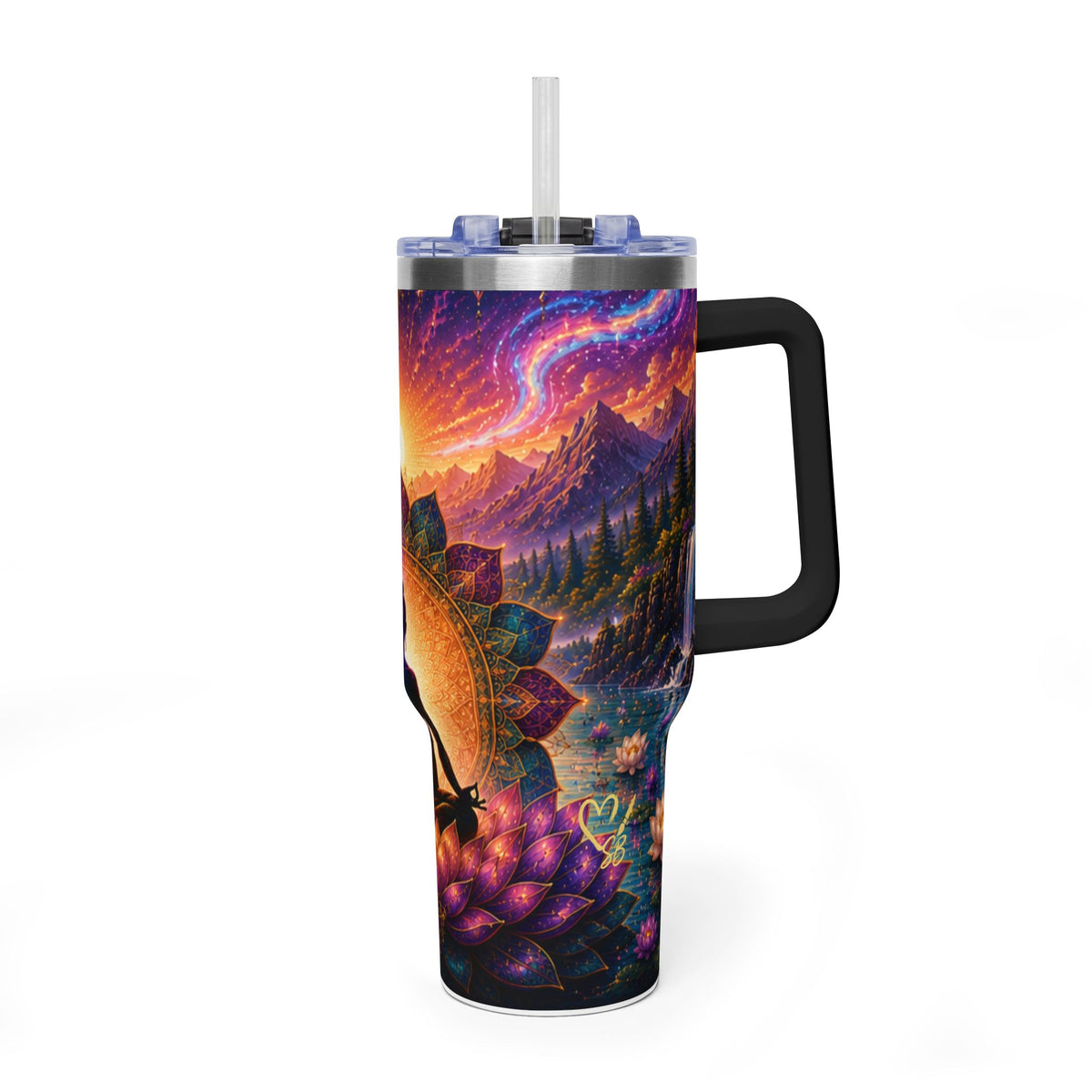 Chakra Meditation 20oz Tumbler — Spiritual Lotus Yoga Insulated Travel Cup