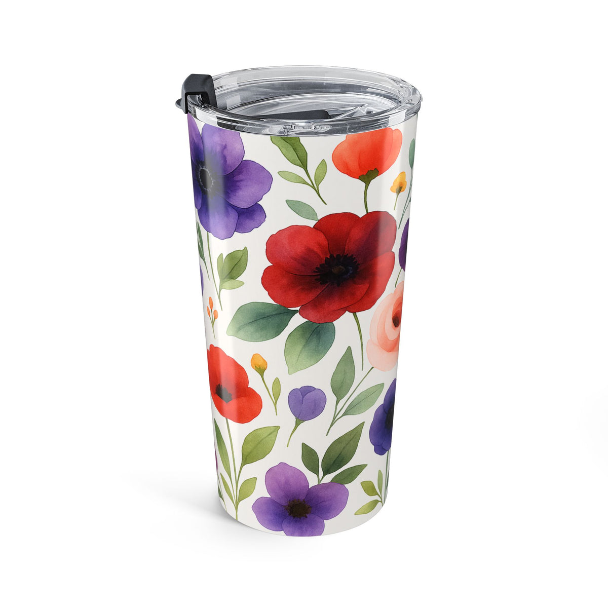 Wildflower and Poppy-20oz Floral Tumbler – Colorful Wildflower Insulated Travel Cup