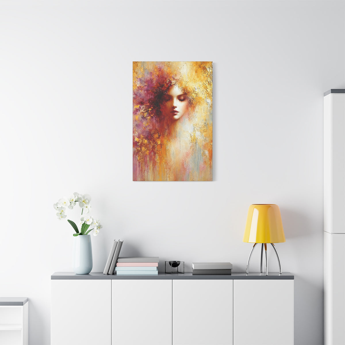 Disuélvete en la Luz — Impresión en Lienzo de Arte Fino — Impresión Abstracta Femenina — Obra de Arte Relajante y Moderna