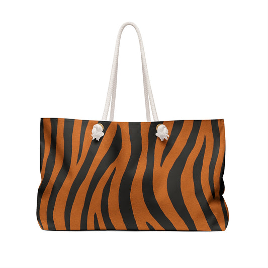 Bolsa de Viaje Grande con Estampado de Rayas de Tigre — Bolso de Viaje Atrevido con Estampado Animal