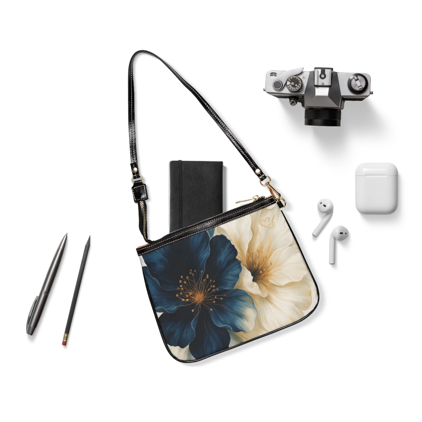 Stella - Colección Artesian Luxe 2025 - Bolso bandolera floral pequeño - Bandolera Navy & Cream Blossom