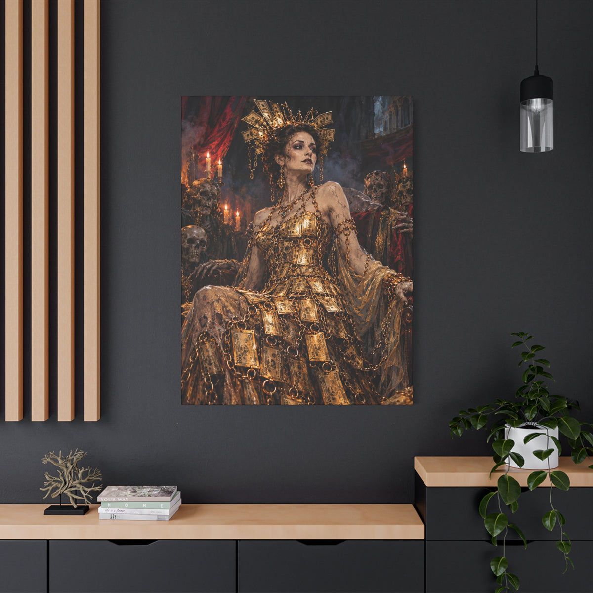 Gilded Dark Fantasy Queen Matte Canvas Wall Art
