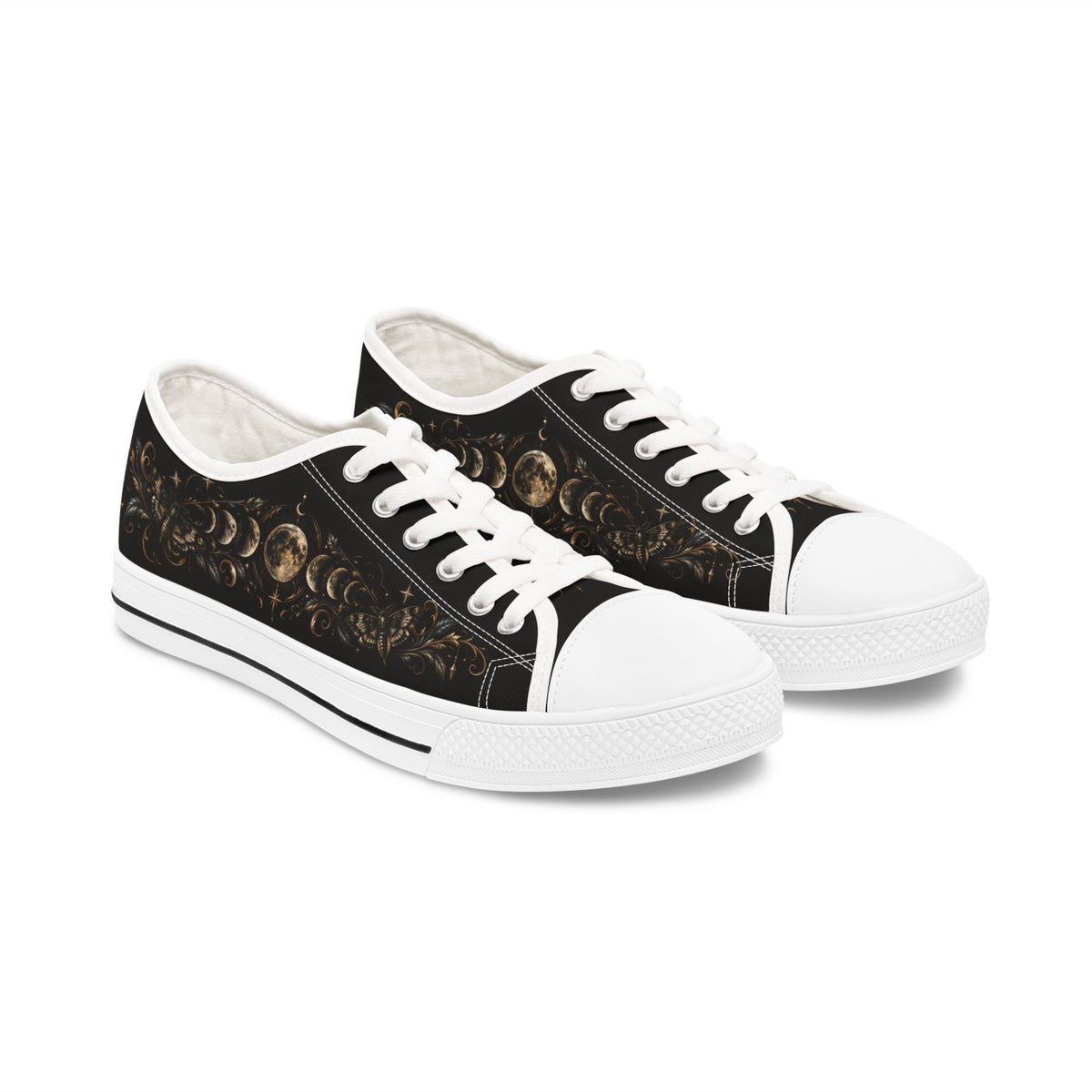 Low Top Sneakers — Gothic Celestial Lunar Pattern