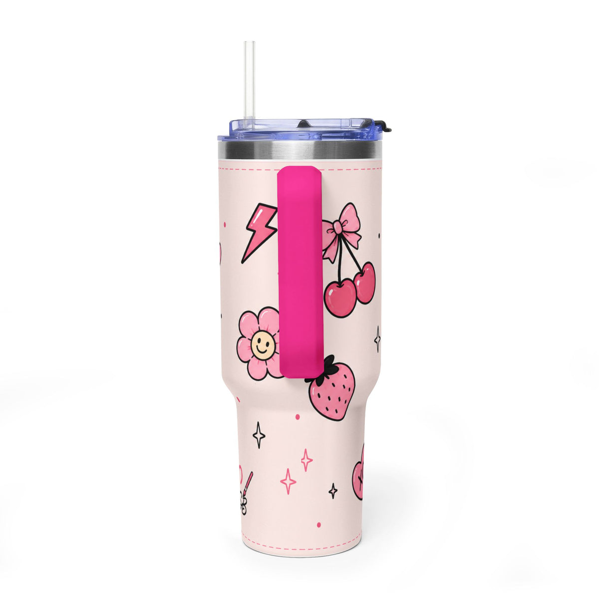 Be Kind Be You 40oz Vacuum Tumbler — Pink Inspirational Travel Mug