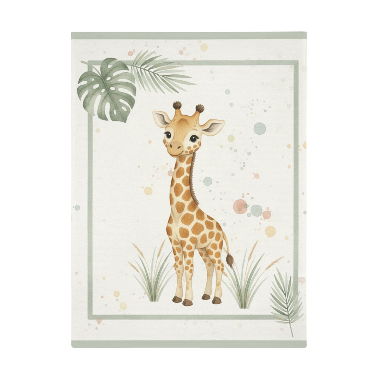 Baby Giraffe 2- Baby Safari Plush Blanket -Coordinates with Baby Safari nursery items Baby
