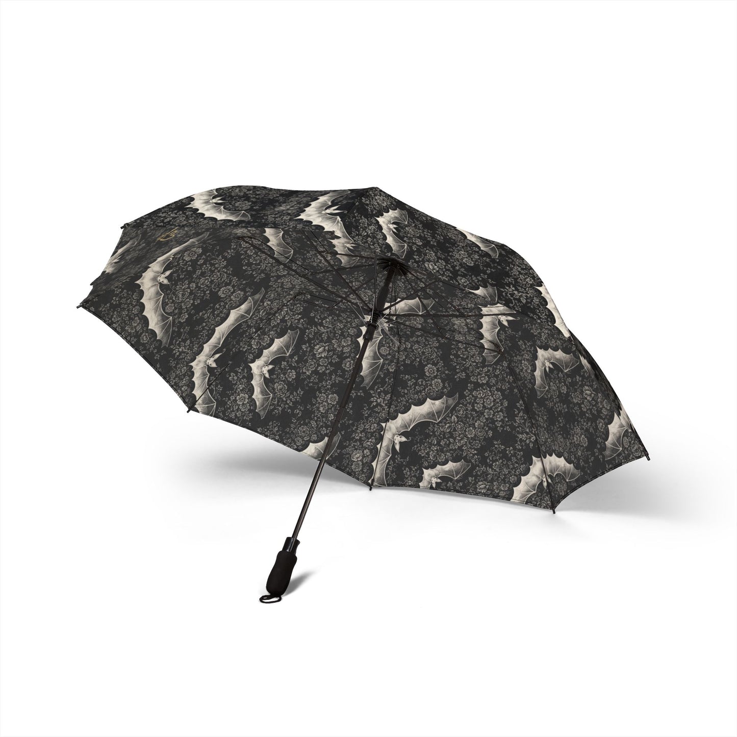 Foldable Umbrella – Gothic Bat Wing Pattern, Compact Semi-Automatic Travel Umbrella