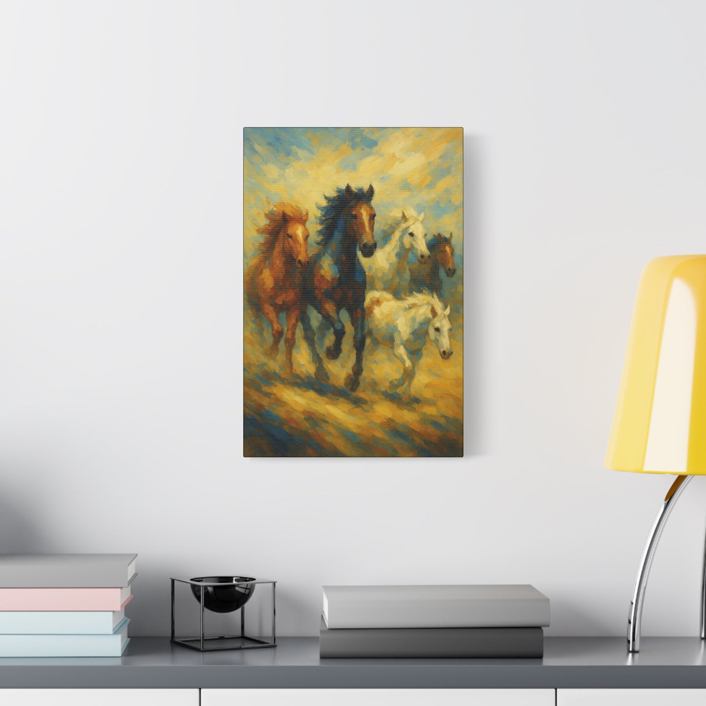 Galloping Wild Horses Matte Canvas Print — Stretched 1.25"