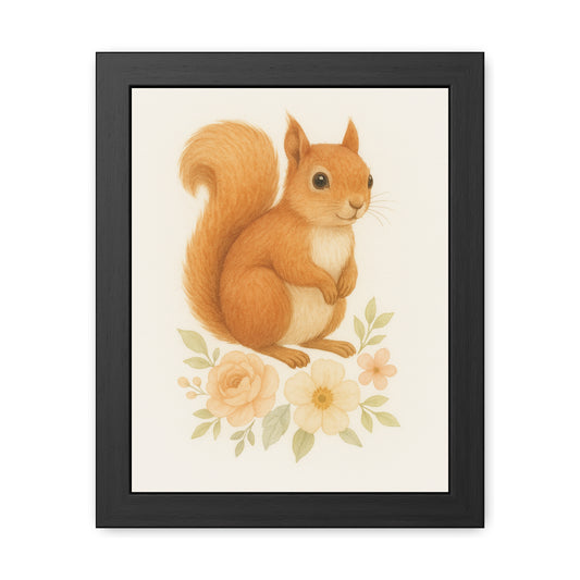 Squirel-Woodland Friends Country Chic Framed Poster