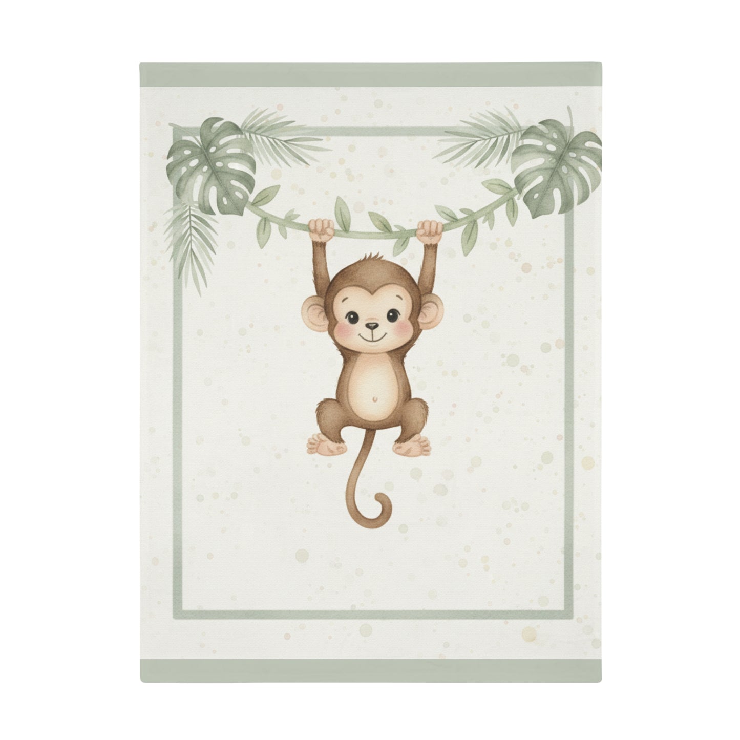 Baby Monkey  2- Baby Safari Plush Blanket -Coordinates with Baby Safari nursery items Baby