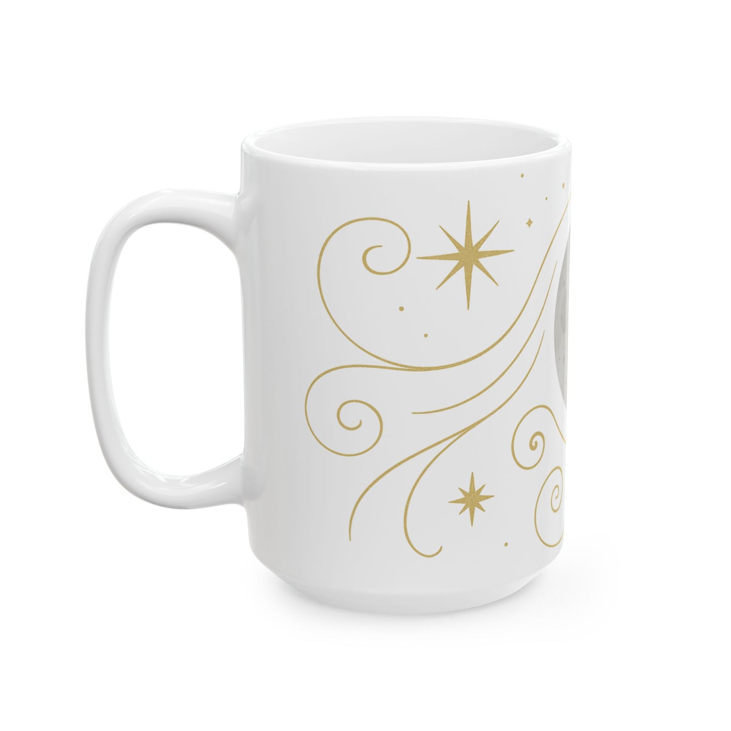 Taza de cerámica Luna y estrellas celestiales — Taza de café astrológica de 11oz/15oz