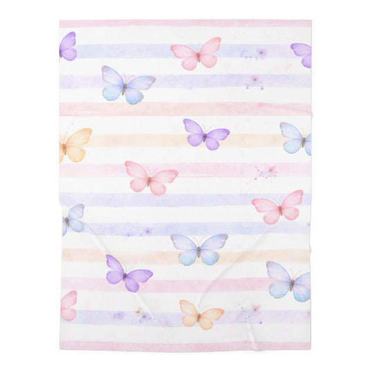 Manta Envolvente para Bebés con Diseño de Mariposa — Envoltura para Recién Nacidos con Mariposas y Rayas