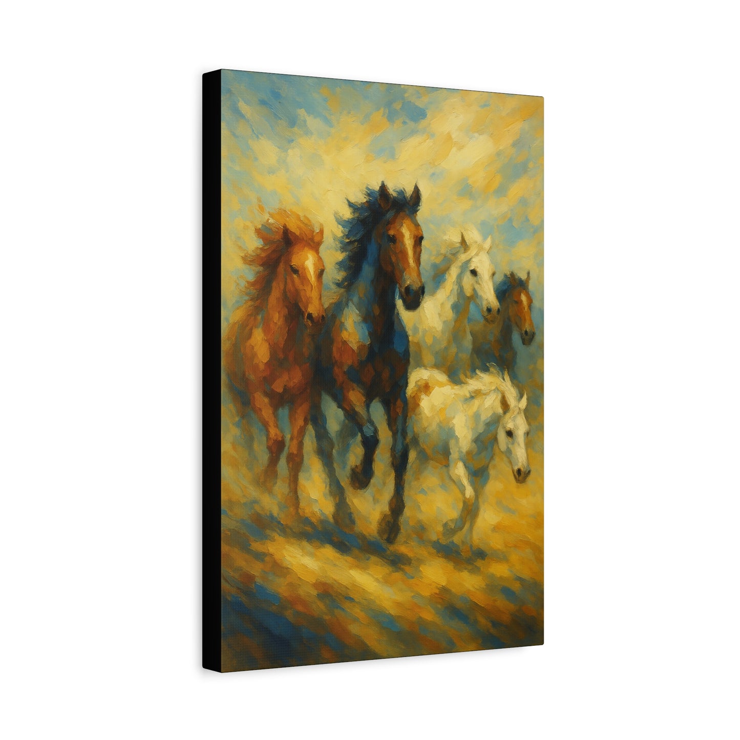 Galloping Wild Horses Matte Canvas Print — Stretched 1.25"