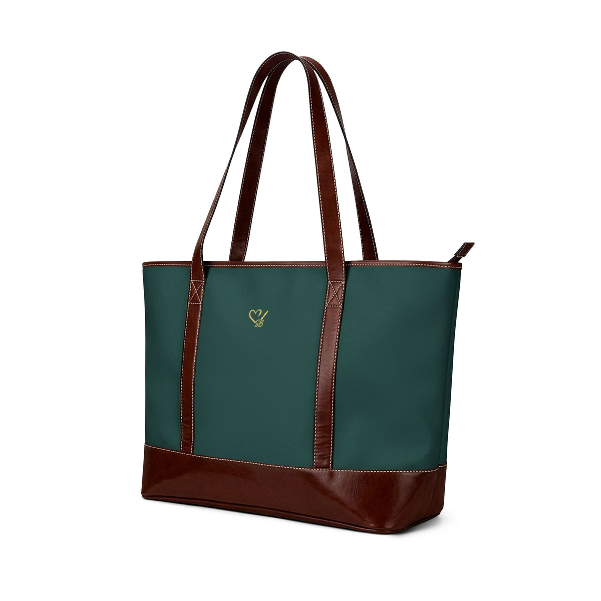 Moonlit Geometry Tote — Teal & Gold Celestial Art Bag