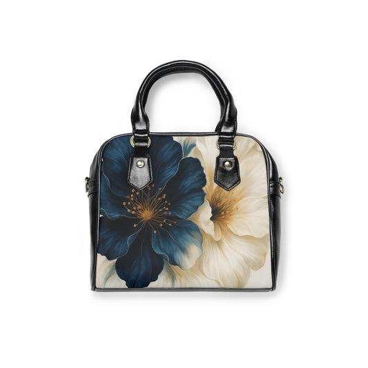 Stella 2 Blue and Ivory Floral Shoulder Handbag