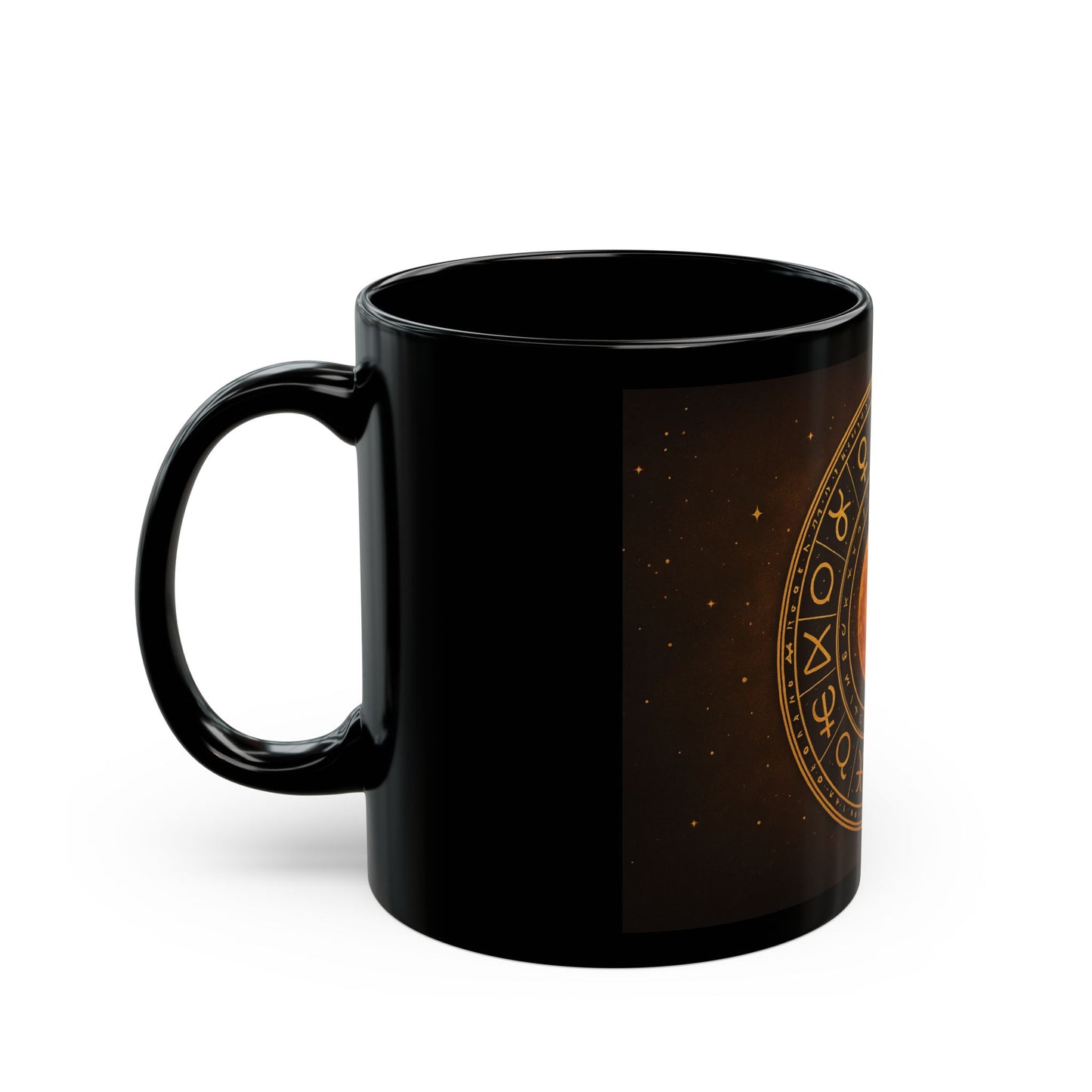 Eclipse solarTaza negra — Taza de café con símbolos del zodiaco (11 oz y 15 oz)
