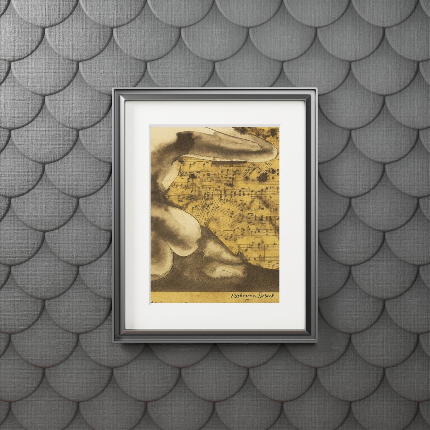 Rose Garden-Artistic Collection-Elegant Musical Fine Art Print with Passepartout Frame