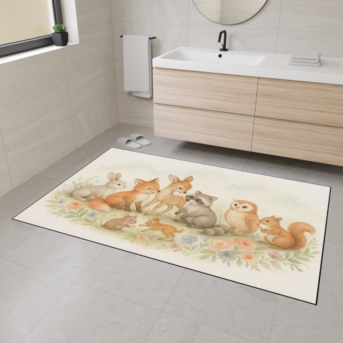 Woodland Friends Nursery Floor Mat — Modern Country Chic