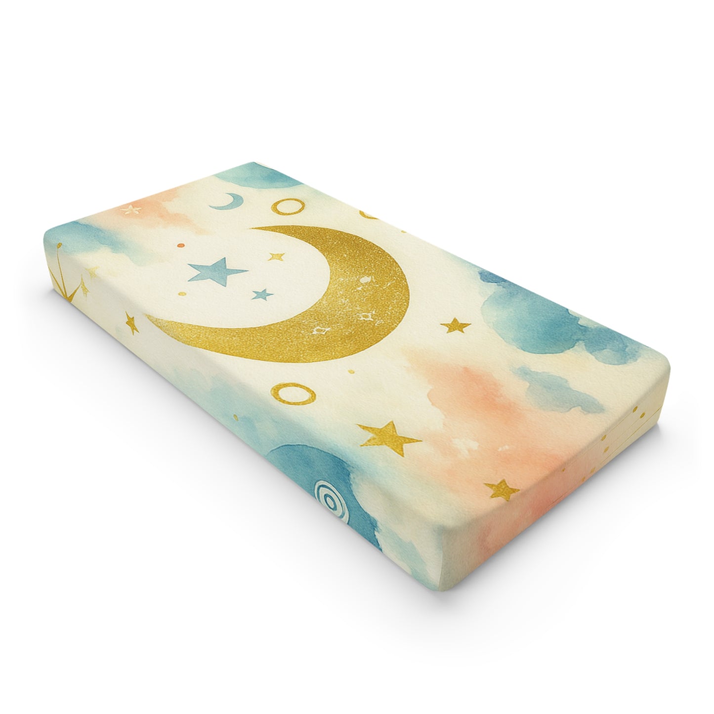 Celestial Moon Baby Changing Pad Cover — Space Theme Nursery
