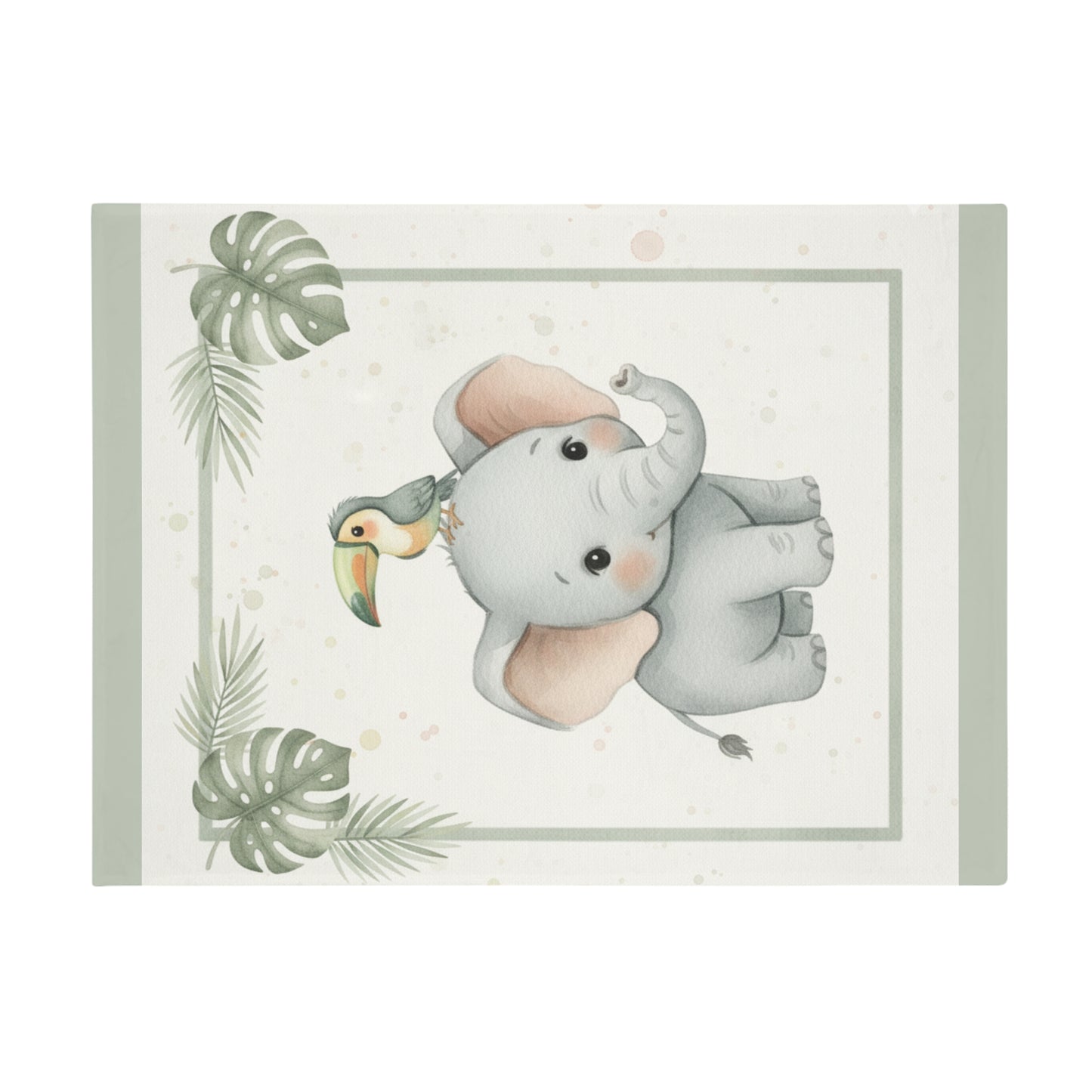 Baby Elephant 2- Baby Safari Plush Blanket -Coordinates with Baby Safari nursery items Baby