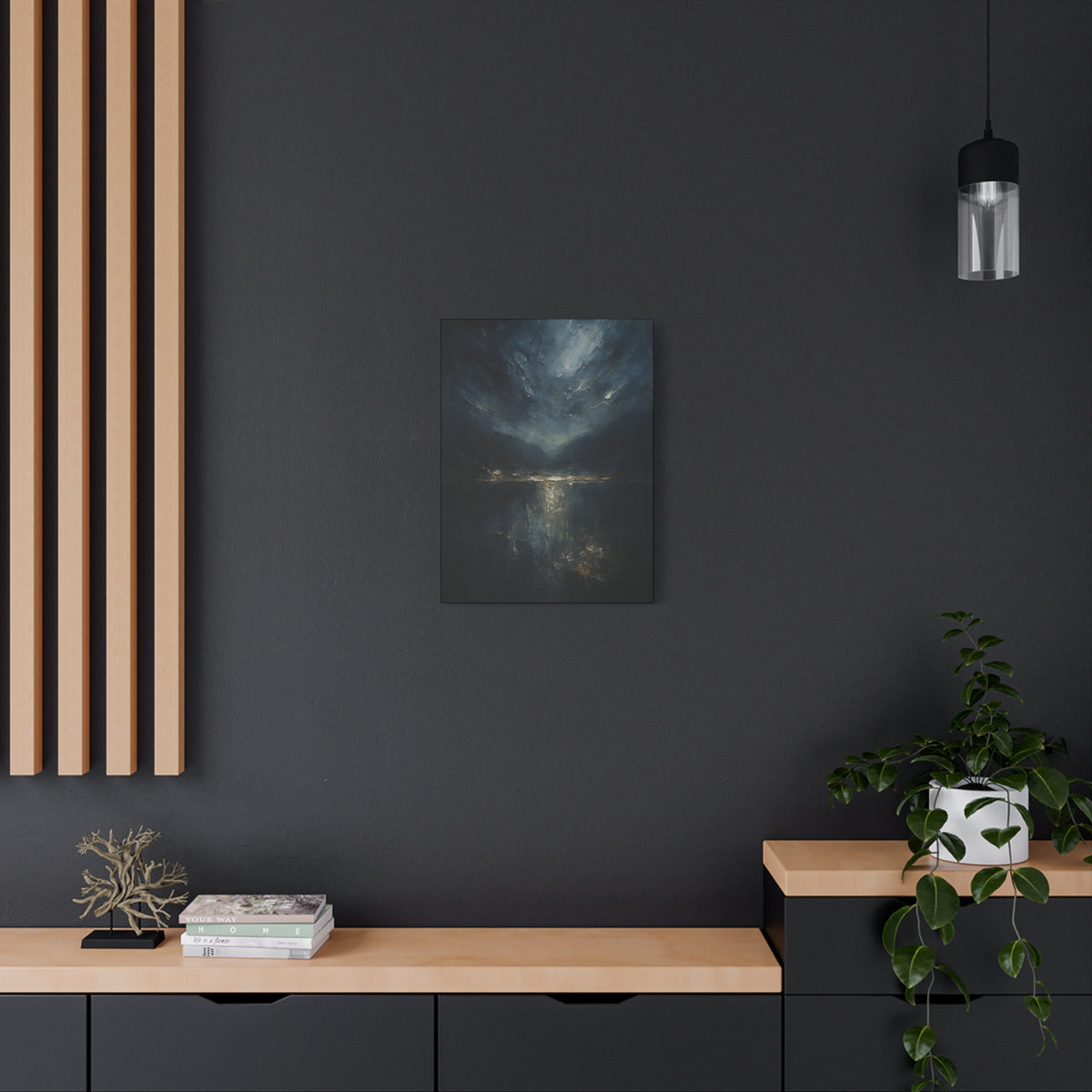 Misty Mountian Evening Solitude-  Abstract landscape Collection -Fine Art Canvas Print