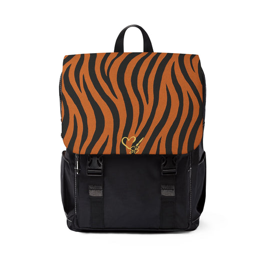 Mochila Tiger Stripe — Mochila Casual con Atrevido Estampado Animal Naranja y Negro