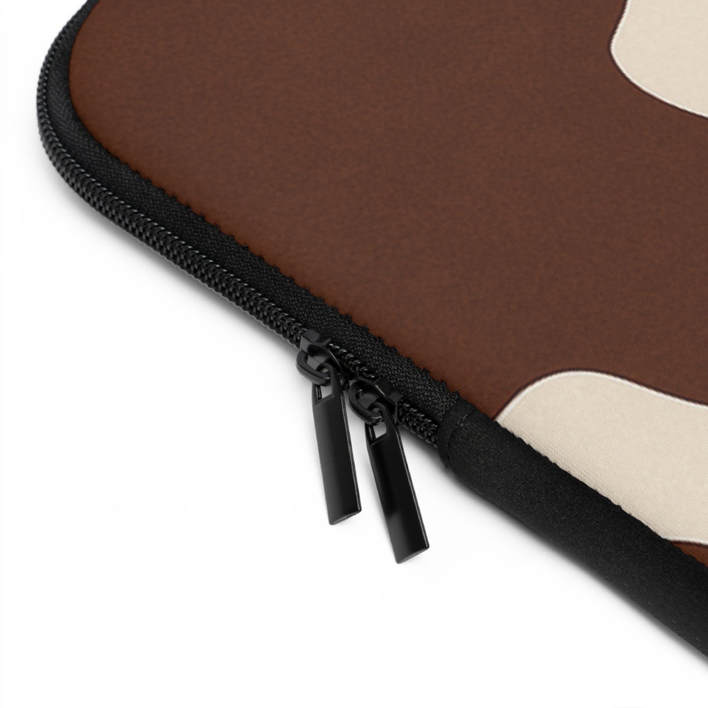 Funda para portátil con estampado de vaca marrón — Estuche protector con patrón orgánico retro