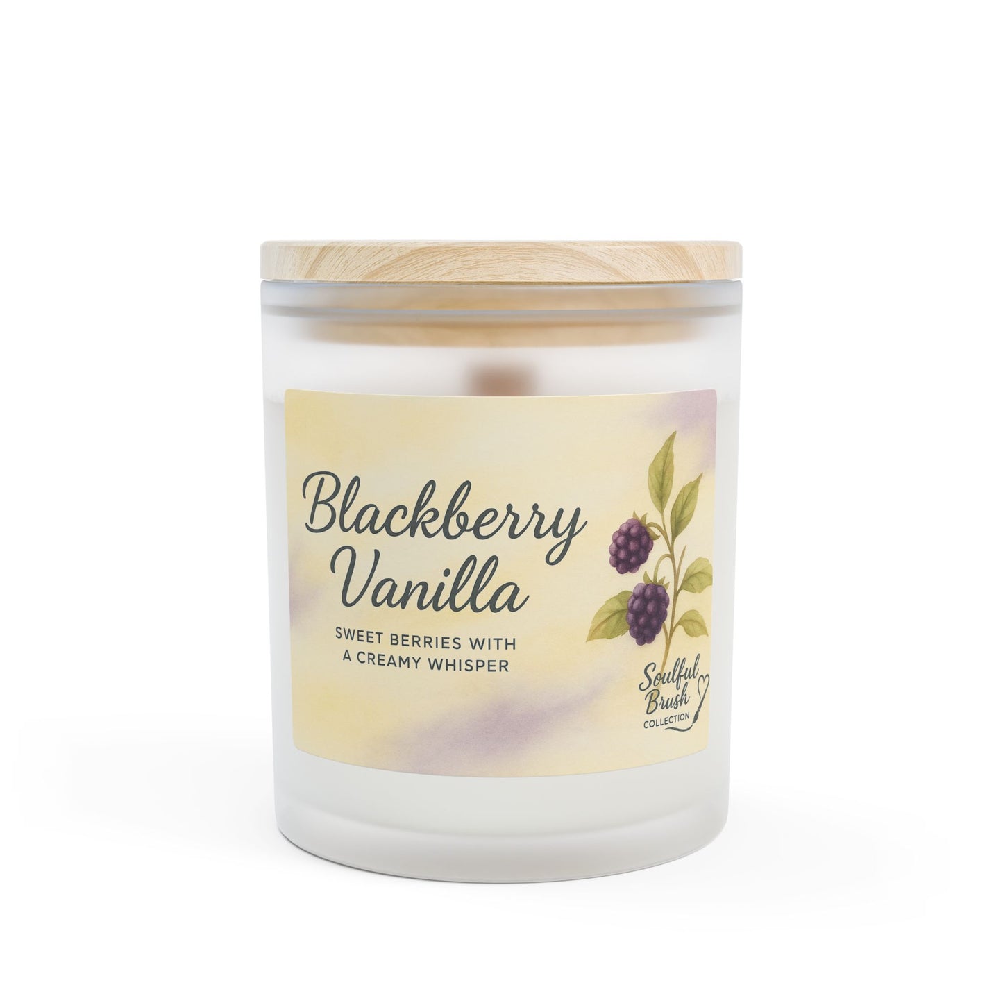 Colección Soulful - 9 maravillosas velas aromáticas — Frasco de vidrio esmerilado de 11 oz con tapa de madera