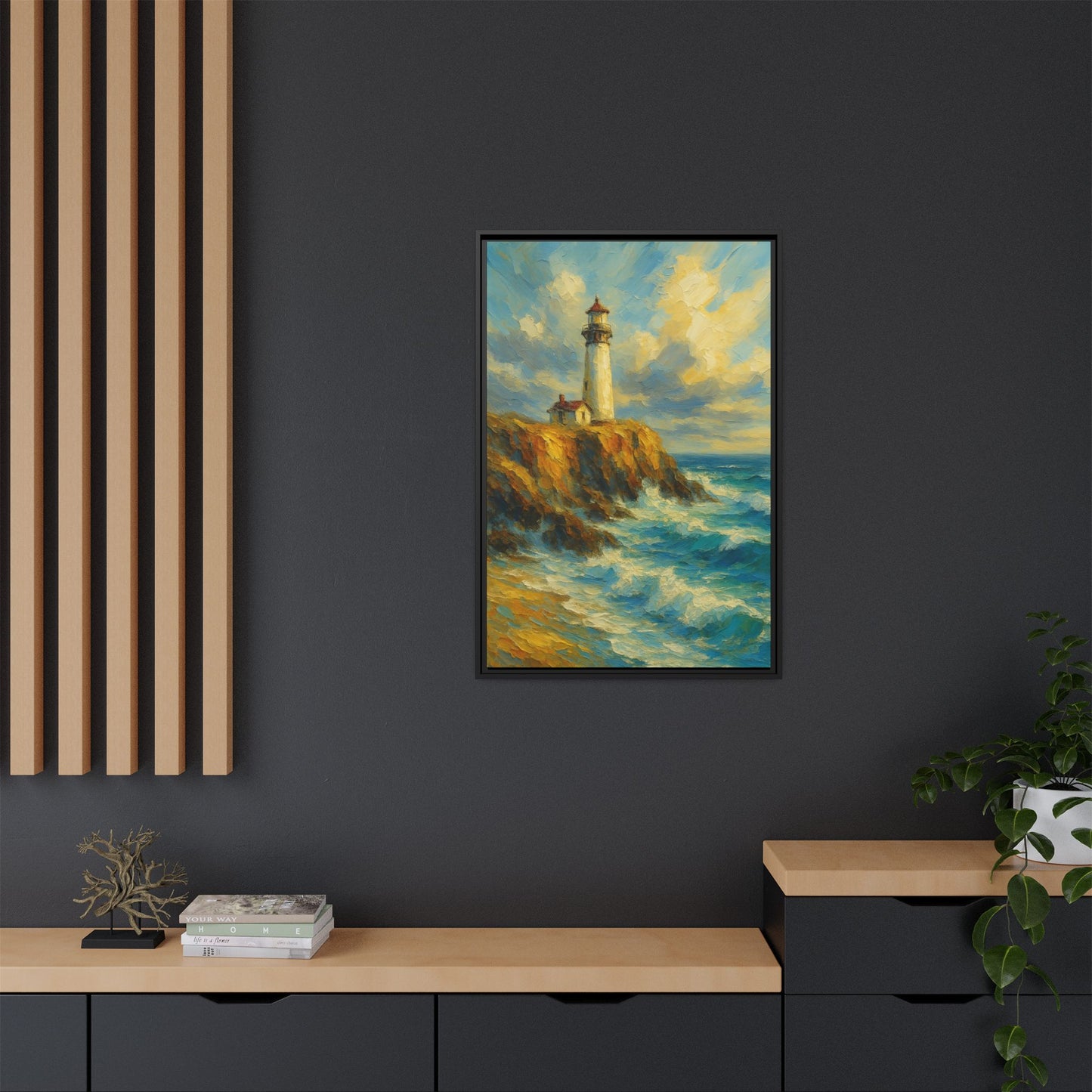 Lighthouse-Coastal Harmony Colldection-Framed Matte Canvas Print
