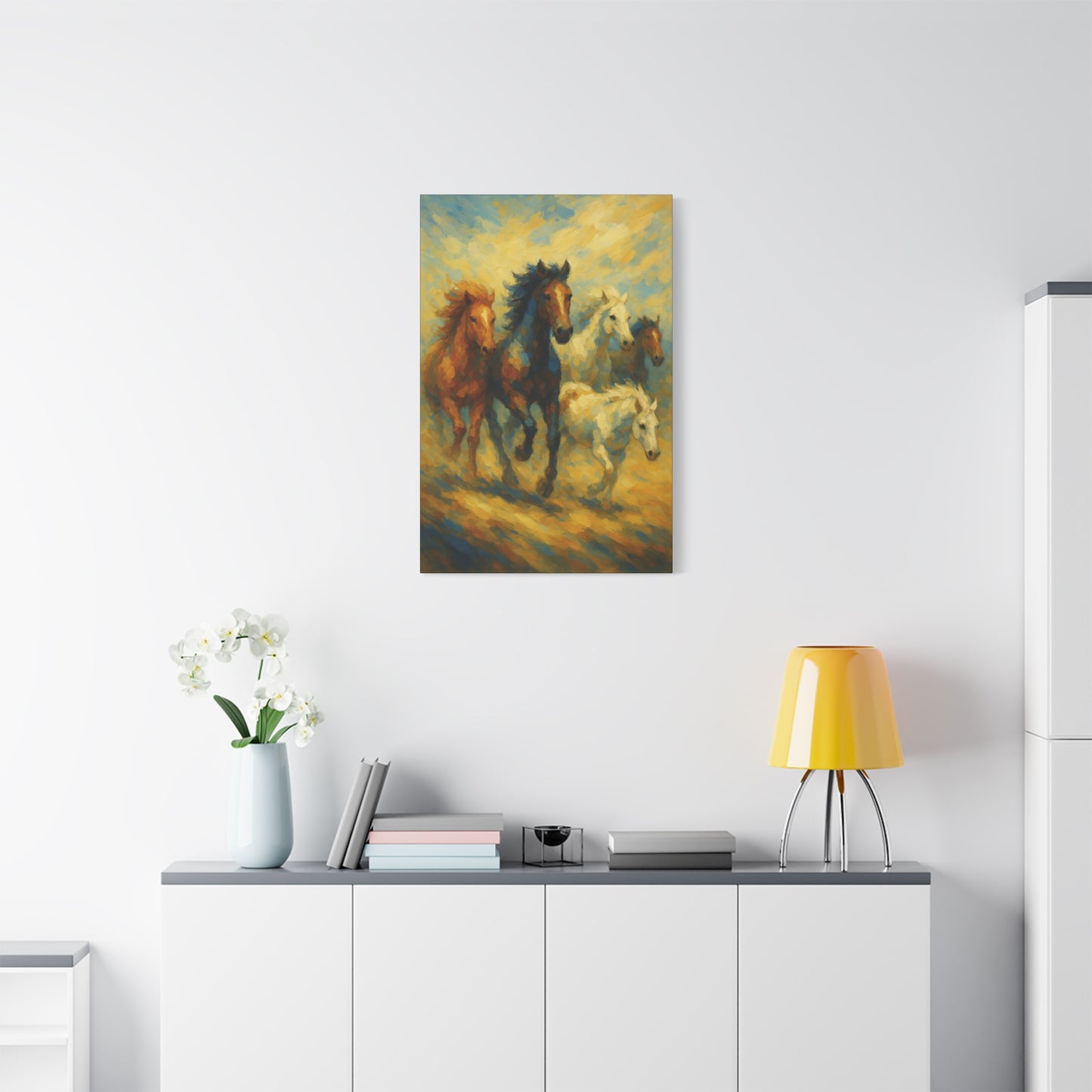 Galloping Wild Horses Matte Canvas Print — Stretched 1.25"