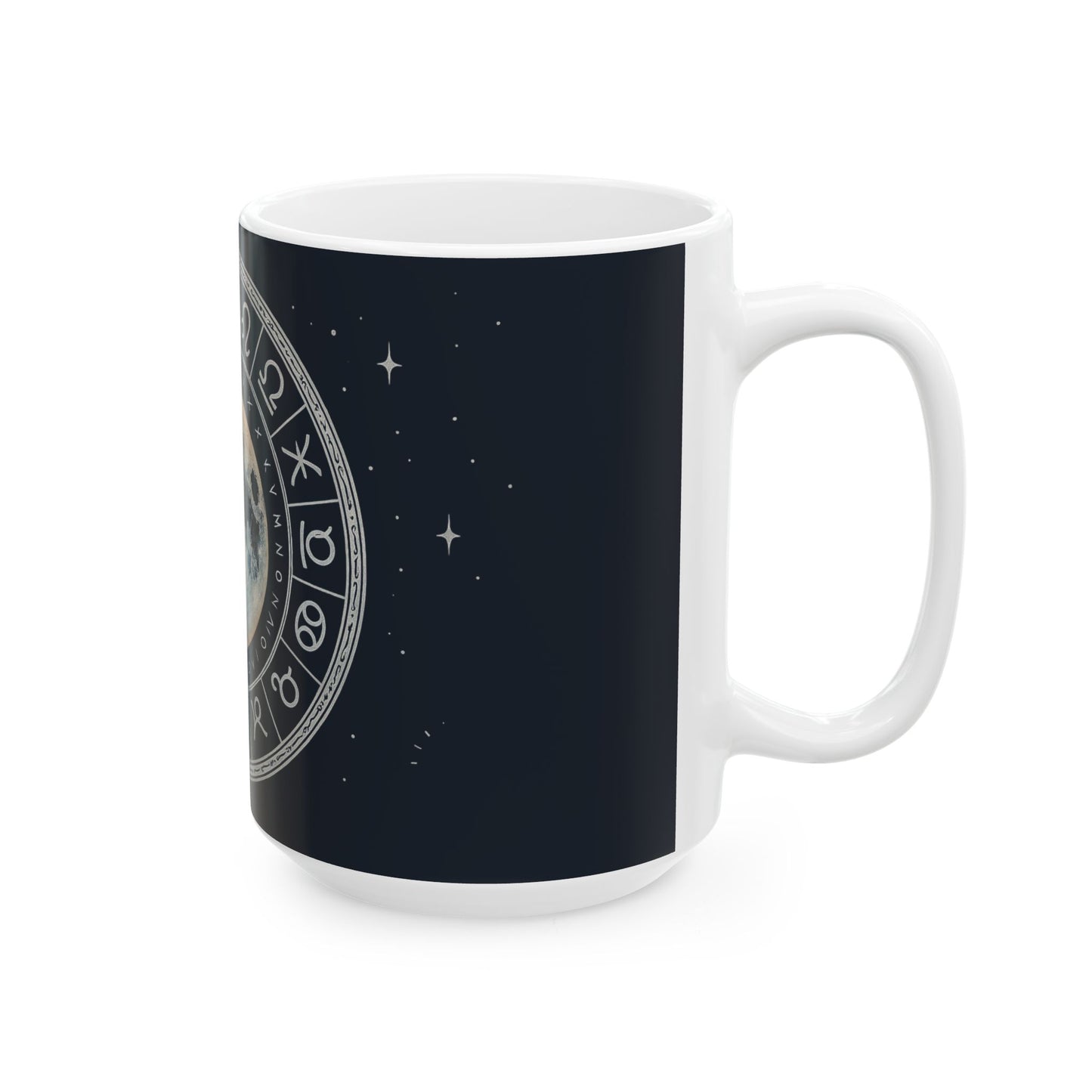 Taza de cerámica Eclipse Lunar — Taza de café de astrología de fases lunares del zodiaco (325 ml, 444 ml)