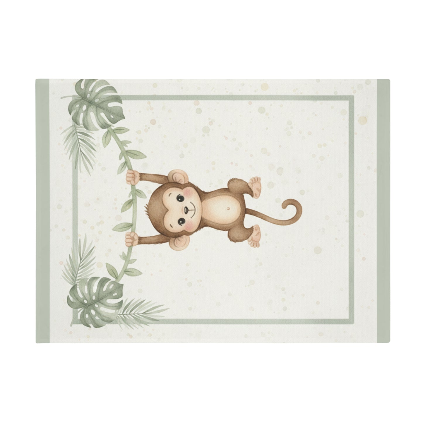Baby Monkey  2- Baby Safari Plush Blanket -Coordinates with Baby Safari nursery items Baby