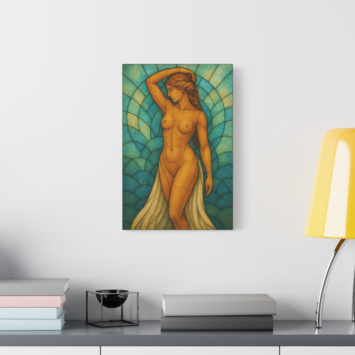 Etherial Stained Glass series -Stretched Canvas Art – Vibrant Figurative Design for Home Décor