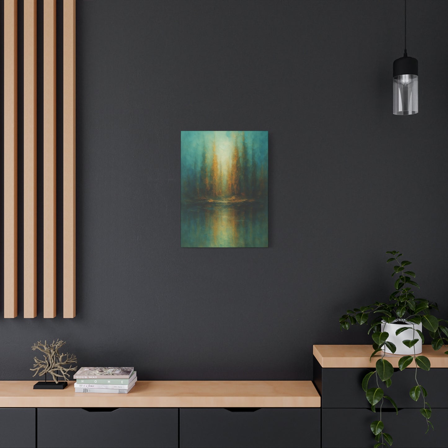 Teal and Gold-Abstract Collection- Canvas Wall Art — Matte Stretched Canvas