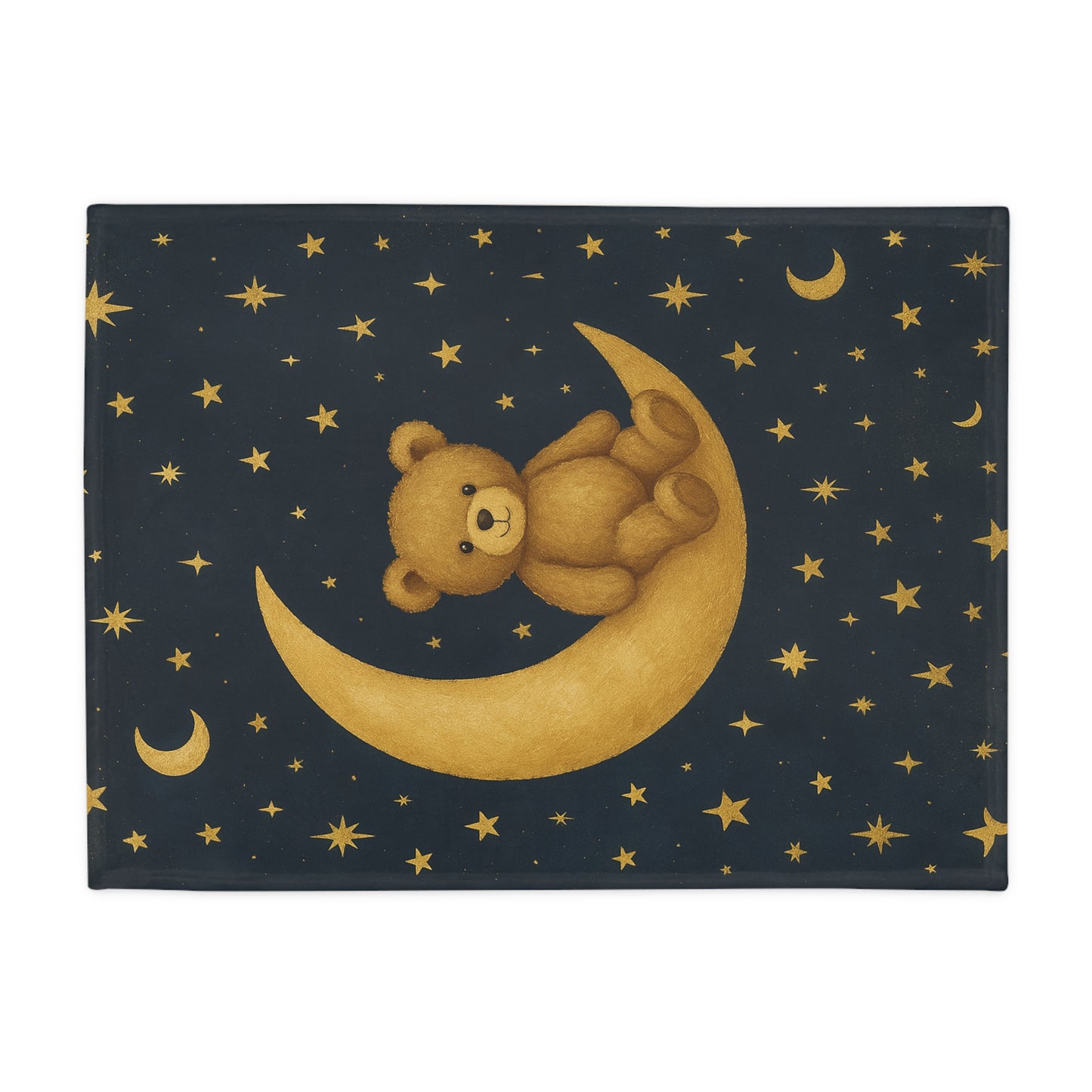 Manta de felpa aterciopelada "A la Luna" — Sueños celestiales-Manta para bebé de noche estrellada y acogedora