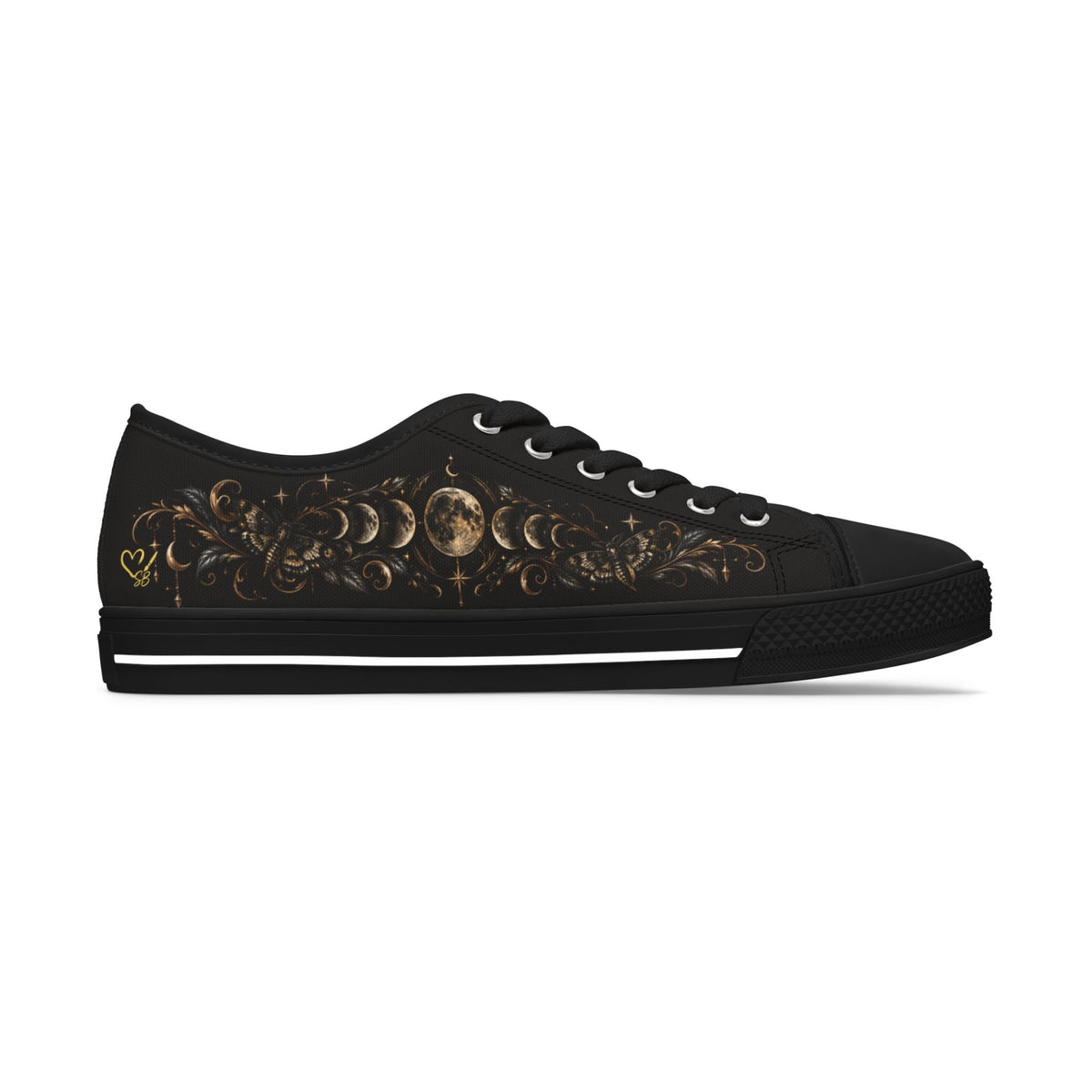 Low Top Sneakers — Gothic Celestial Lunar Pattern