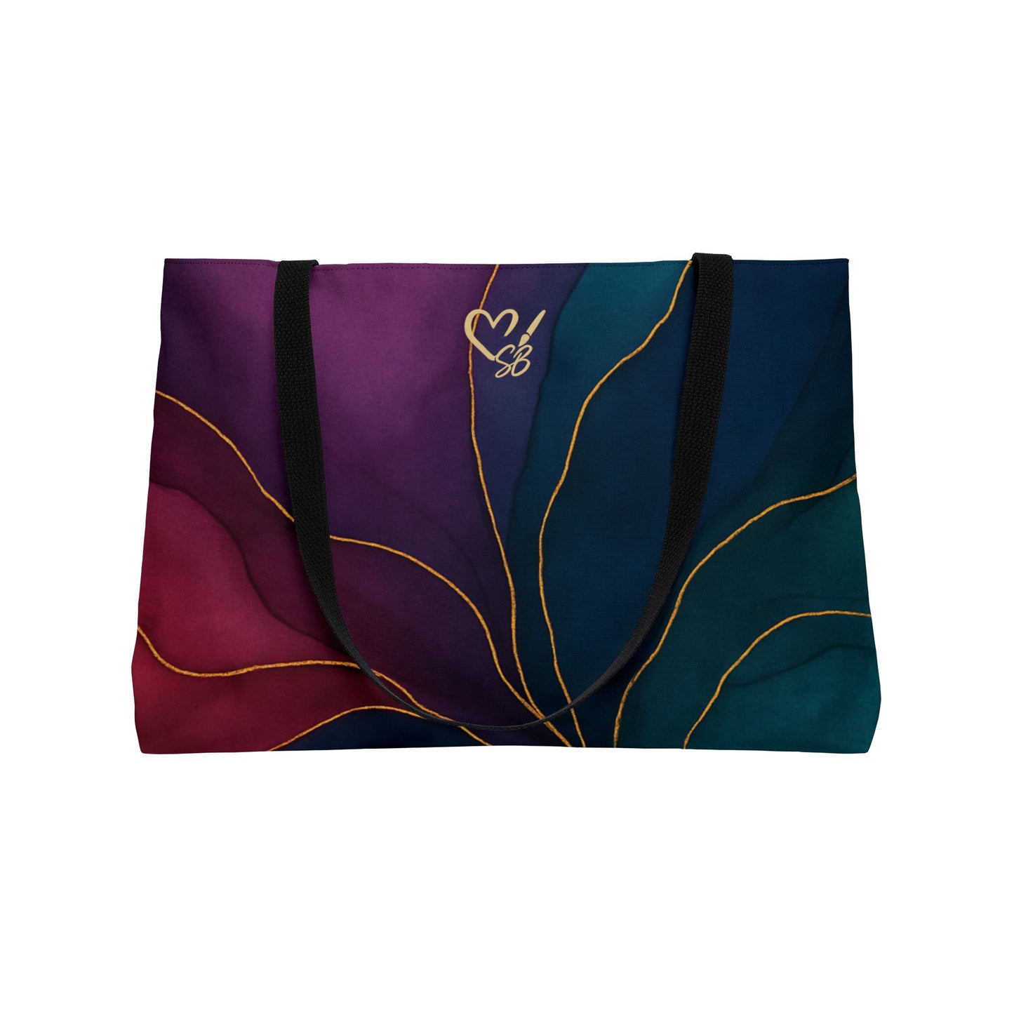 Tyler-2025 Artisan Luxe Collection-Weekender Tote Bag — Gold Line Floral Accent