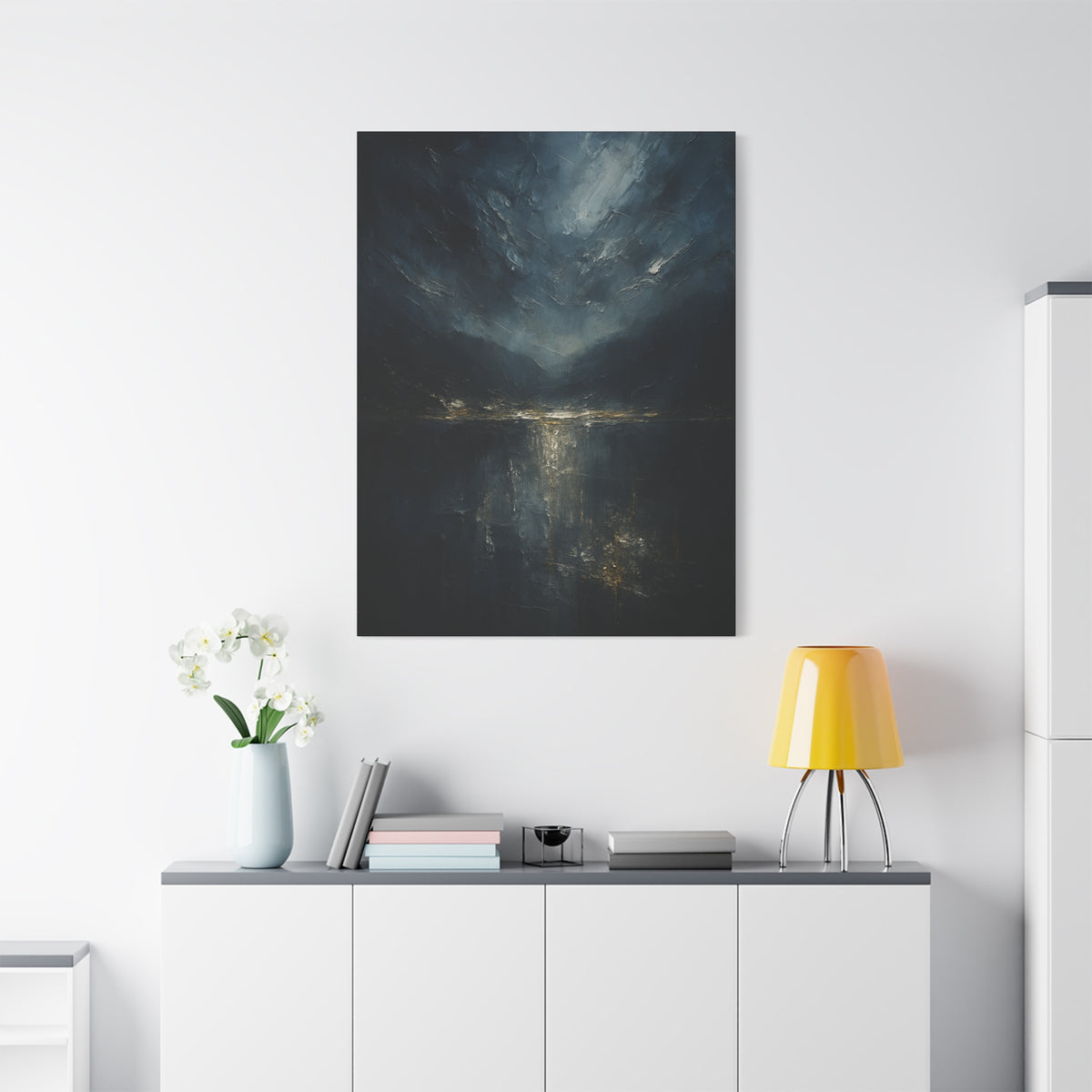 Misty Mountian Evening Solitude-  Abstract landscape Collection -Fine Art Canvas Print