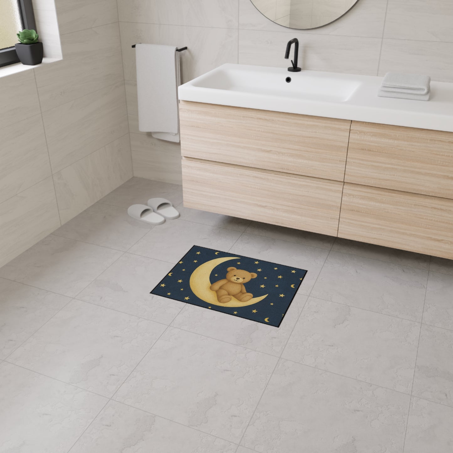 A la Luna – Alfombrilla resistente para suelo Starfield | Alfombra de juego y guardería Celestial