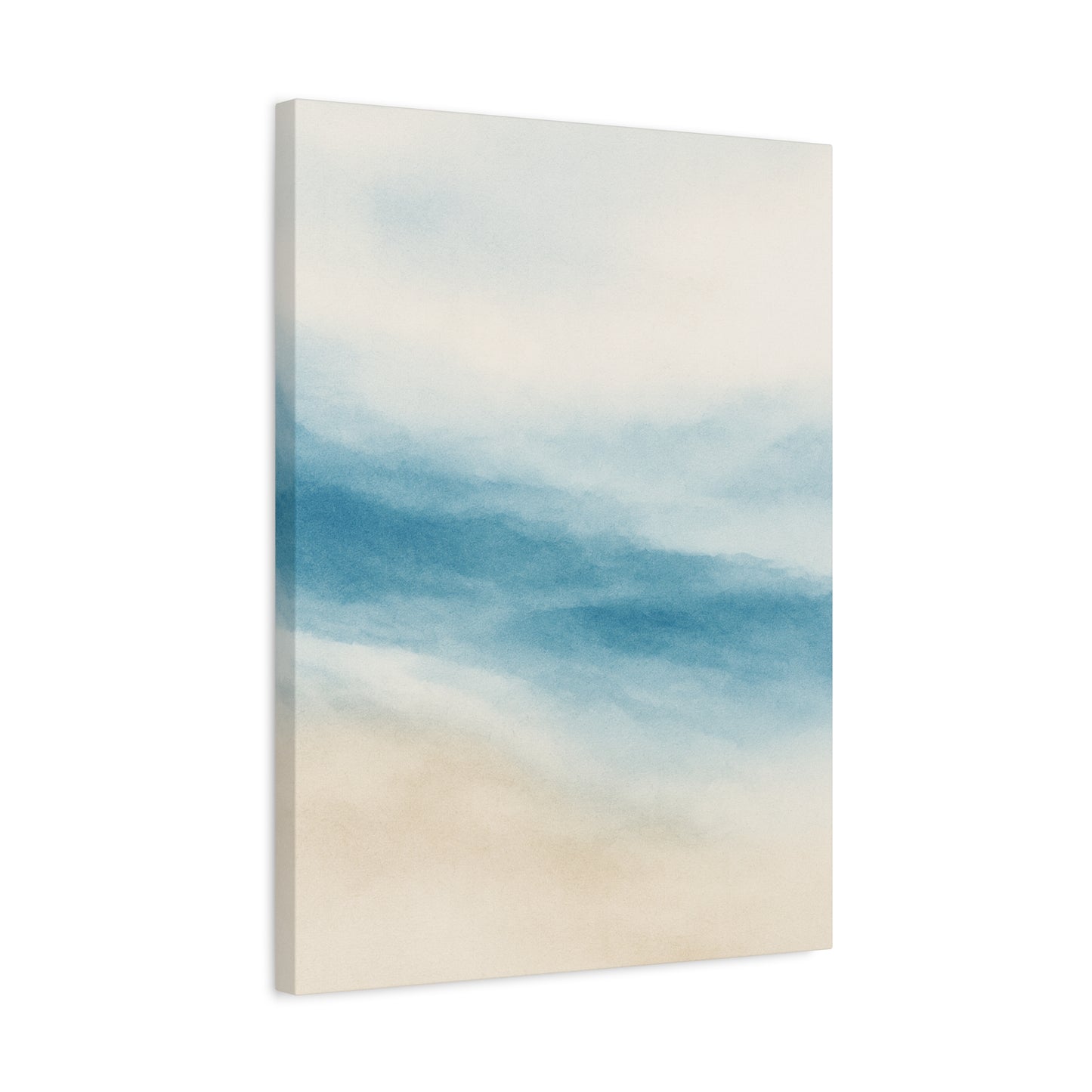 Lienzo decorativo de pared en acuarela azul Océano 2 - Acabado mate estirado