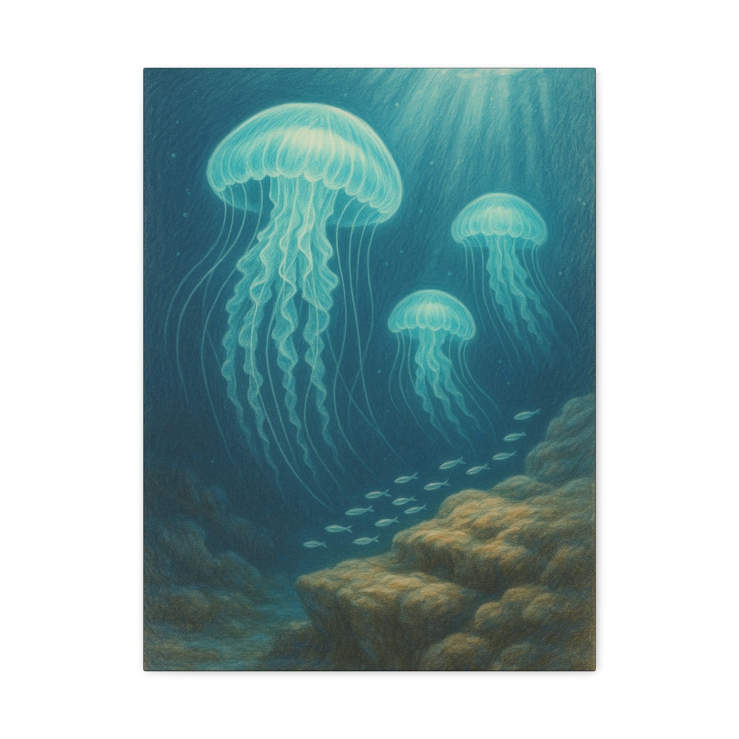 Jellyfish Ocean Canvas Print – Stretched Matte Wall Art
