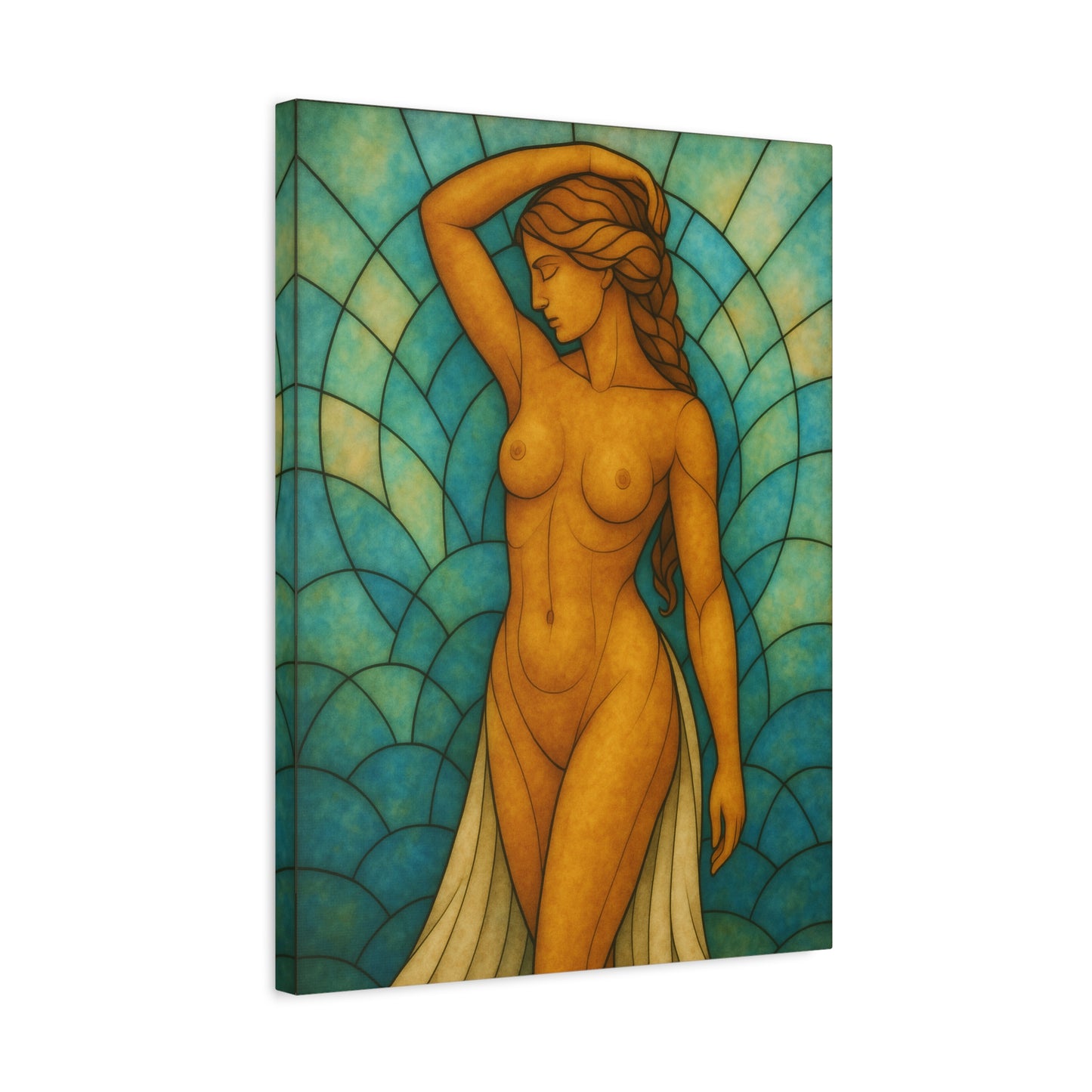 Etherial Stained Glass series -Stretched Canvas Art – Vibrant Figurative Design for Home Décor