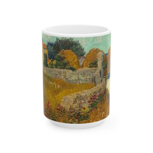 Van Gogh Paisaje 2 - Ecos de los Maestros - Taza de Cerámica — Taza de Café de Prado Sereno y Cielo (11oz, 15oz)