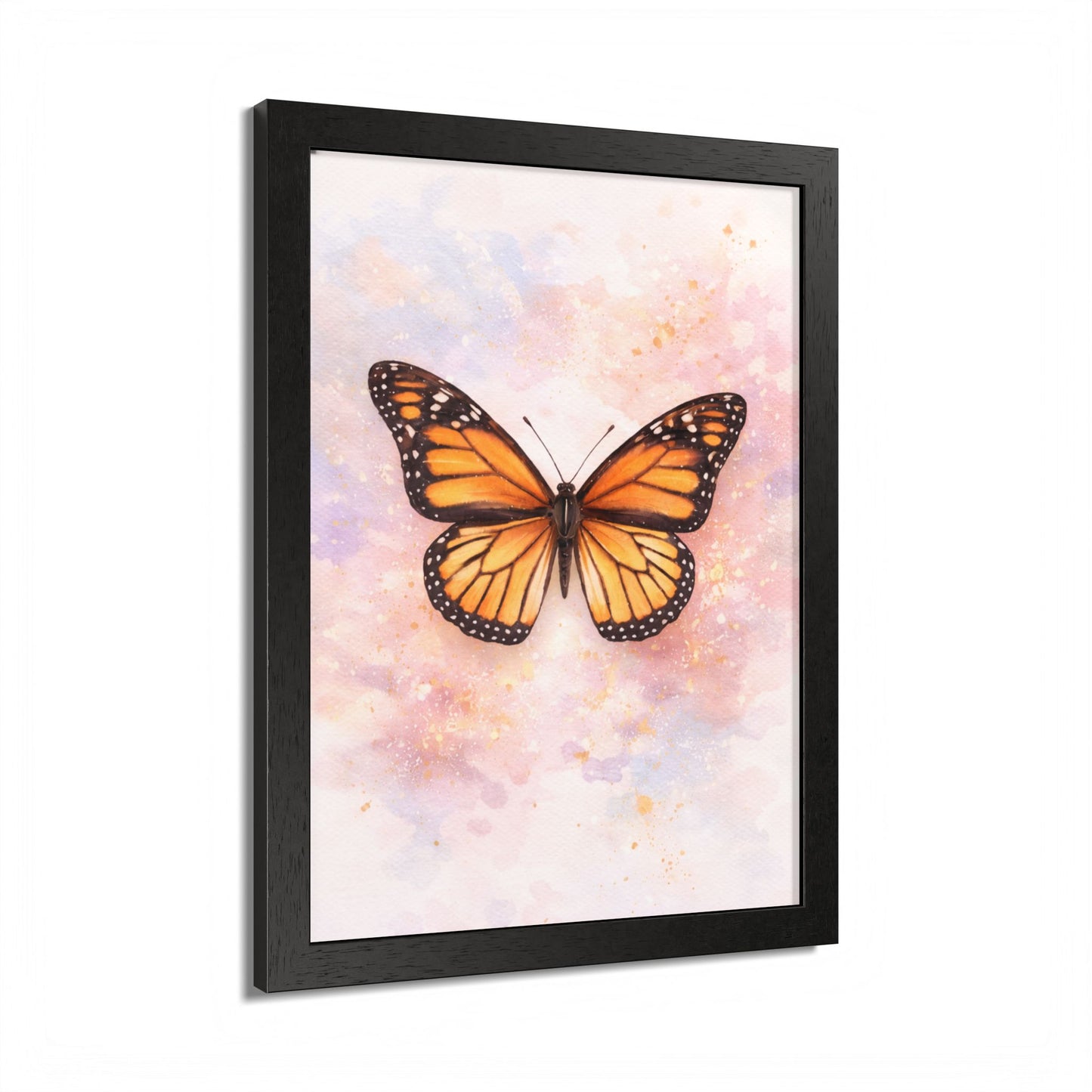 Póster enmarcado Mariposa Monarca — Arte de pared en acuarela para habitación de bebé y dormitorio